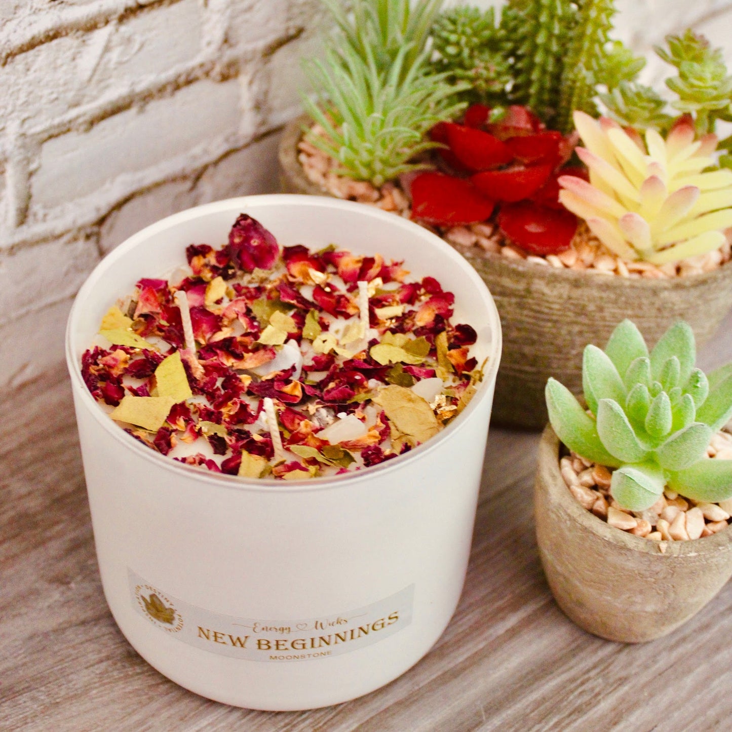 New Beginnings - White Crystal Candle