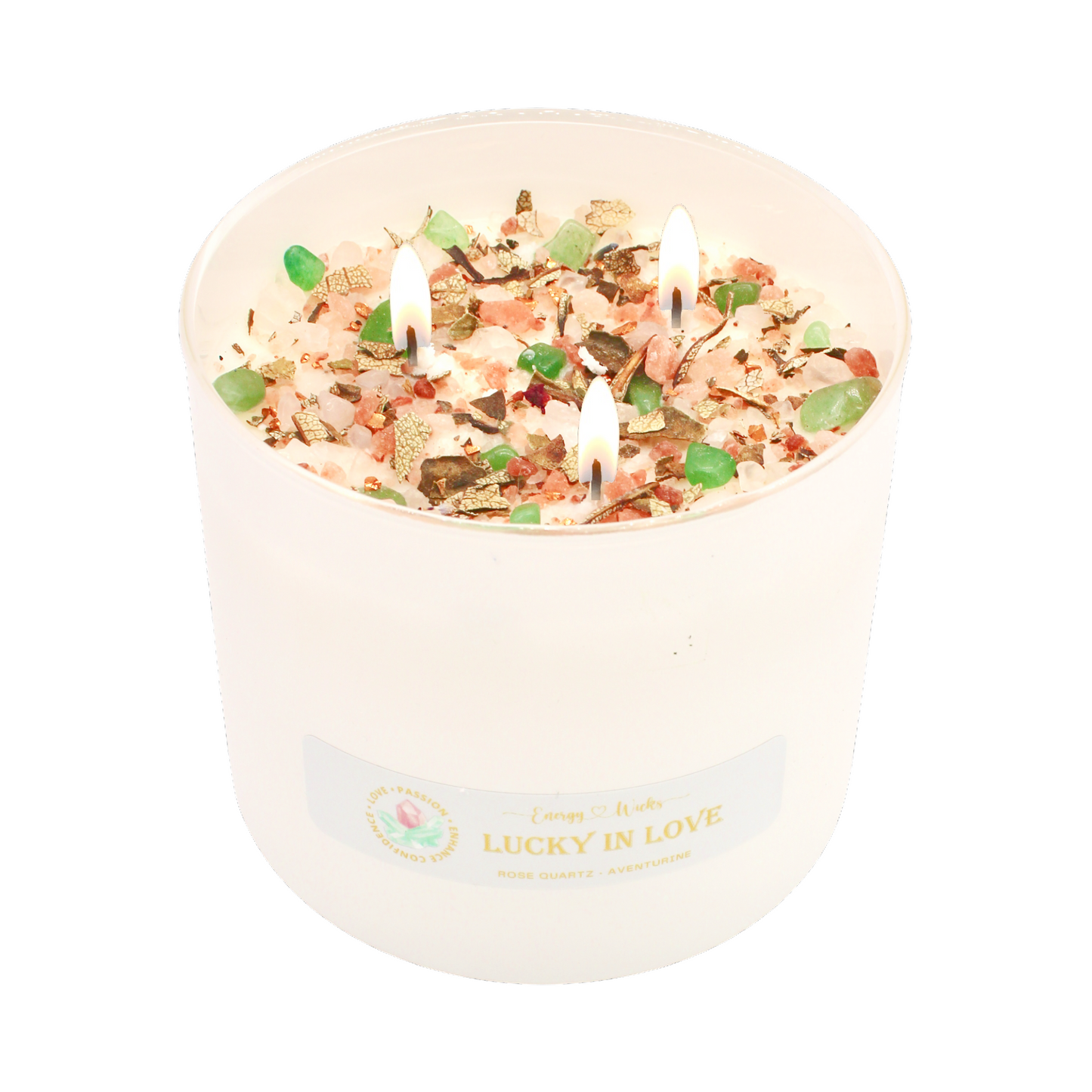 Lucky In Love - White Crystal Candle