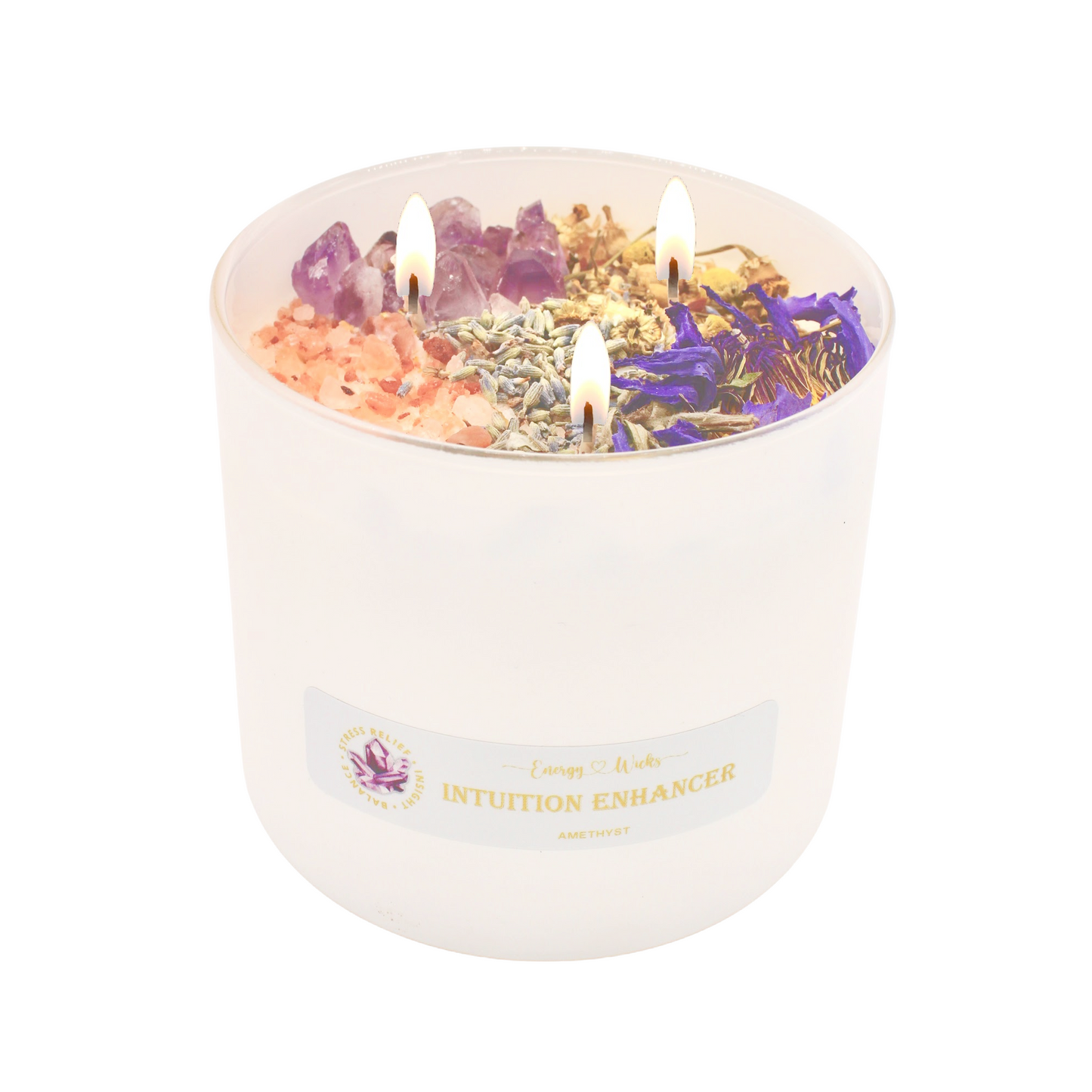 Intuition Enhancer - White Crystal Candle