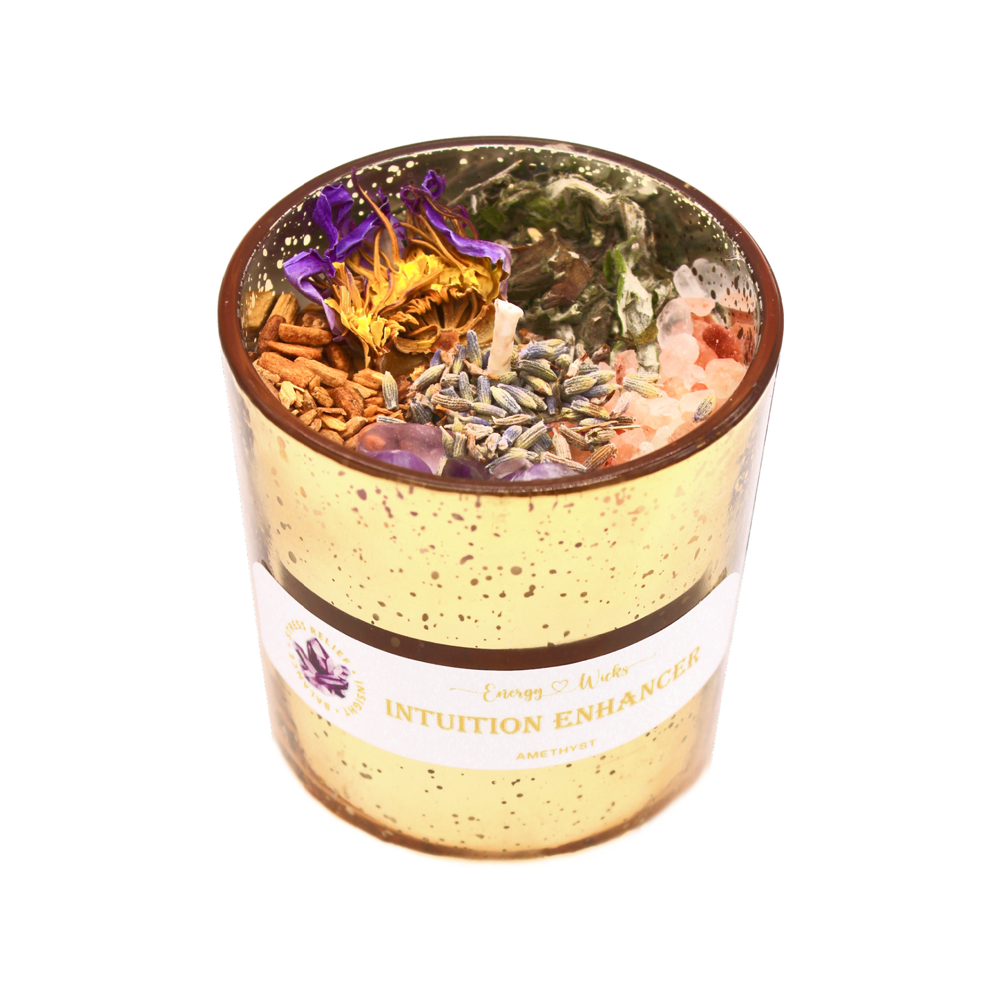Intuition Enhancer - Gold Crystal Candle