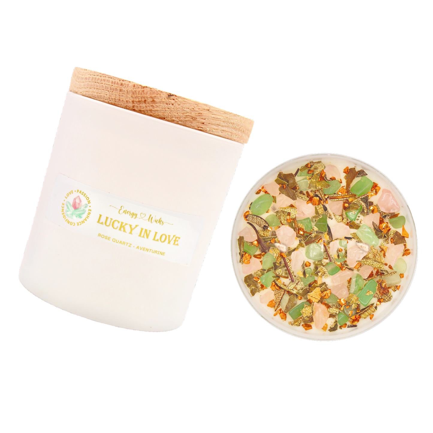 Lucky In Love - White Crystal Candle