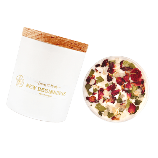 New Beginnings - White Crystal Candle