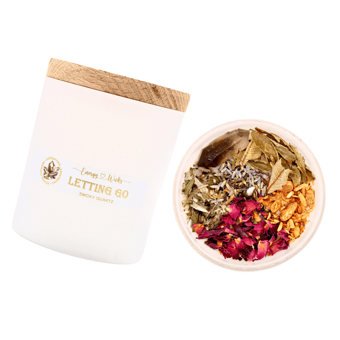 Letting Go - White Crystal Candle