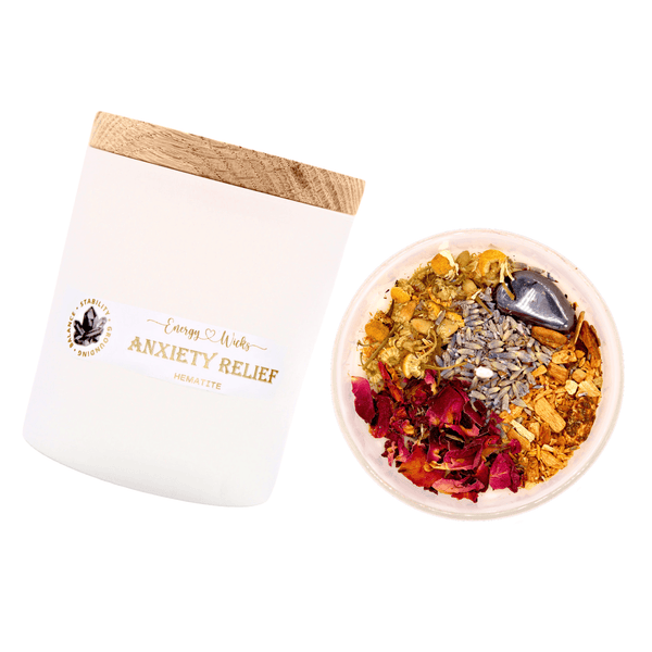 Anxiety Relief - White Crystal Candle