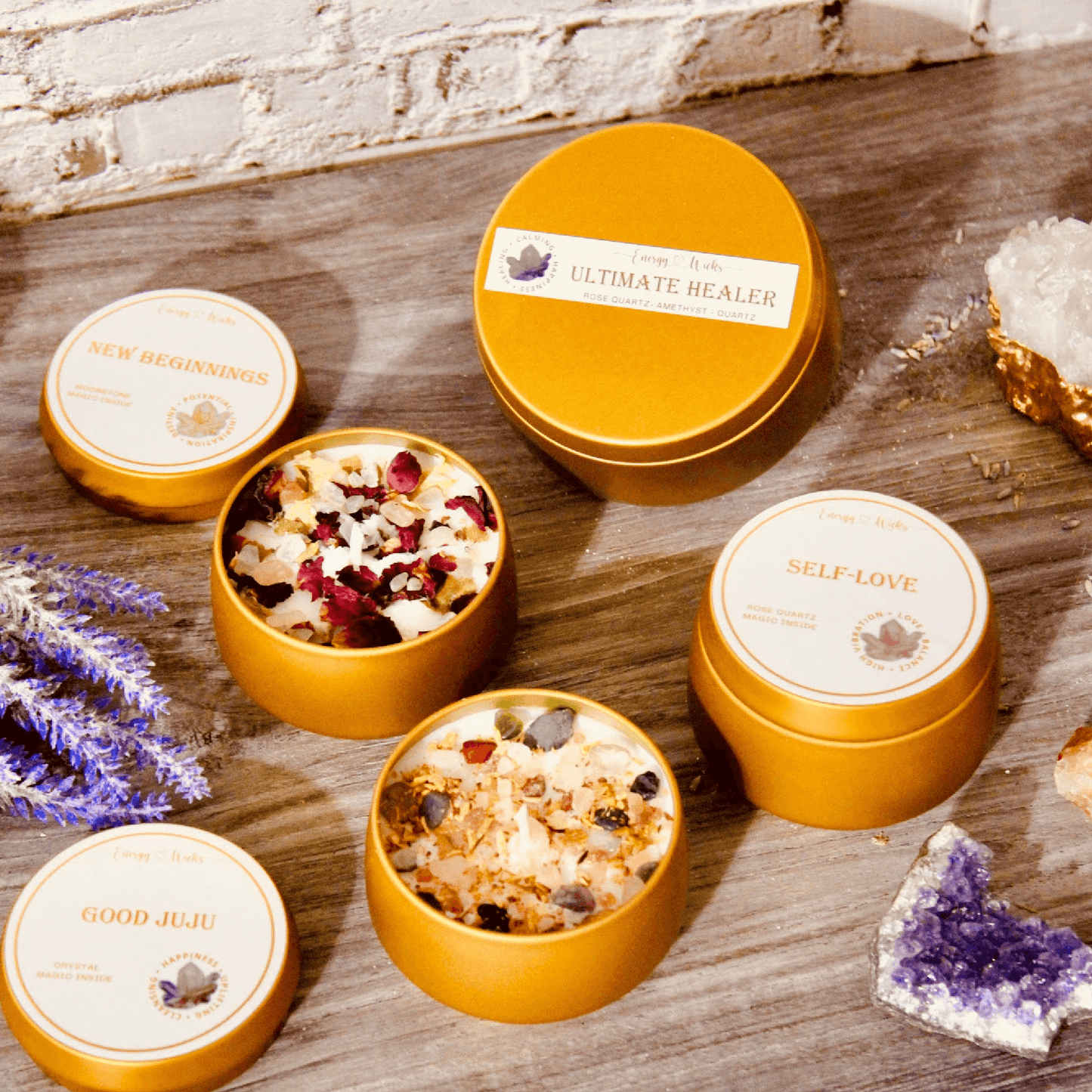 New Beginnings - Tin Crystal Candle