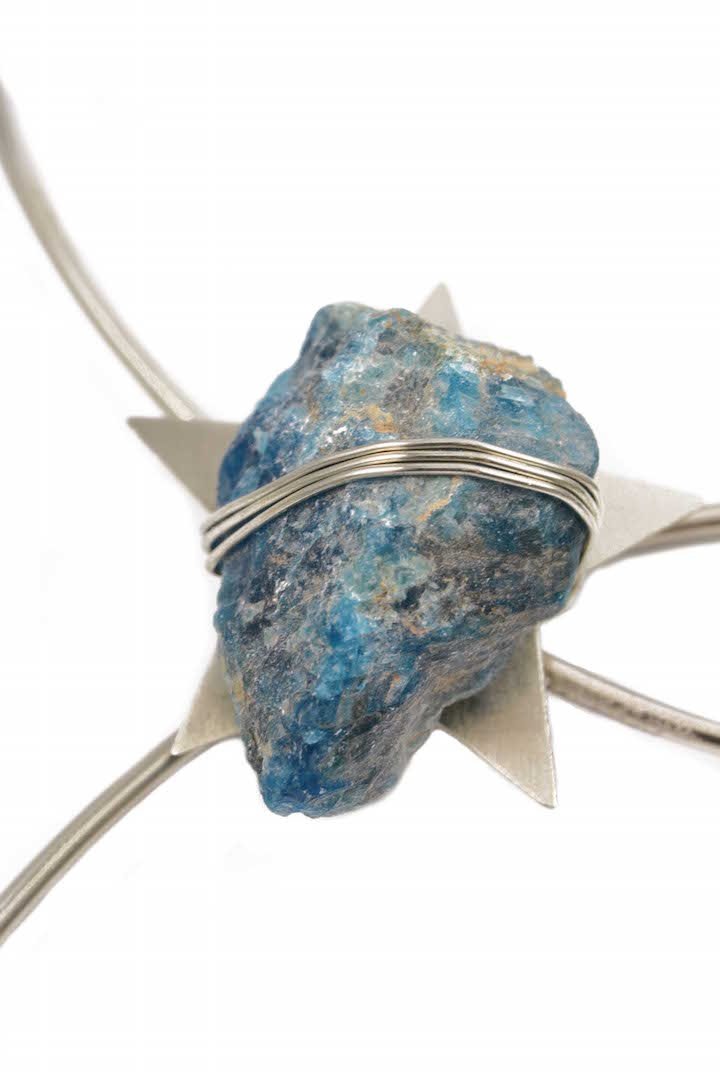 Tranquility Flower of Life Crystal Grid - Silver Blue Ombre - Large