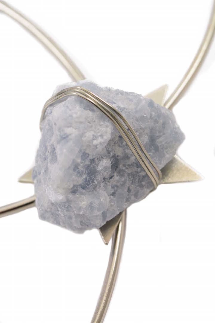 Tranquility Flower of Life Crystal Grid - Silver Blue Ombre - Large