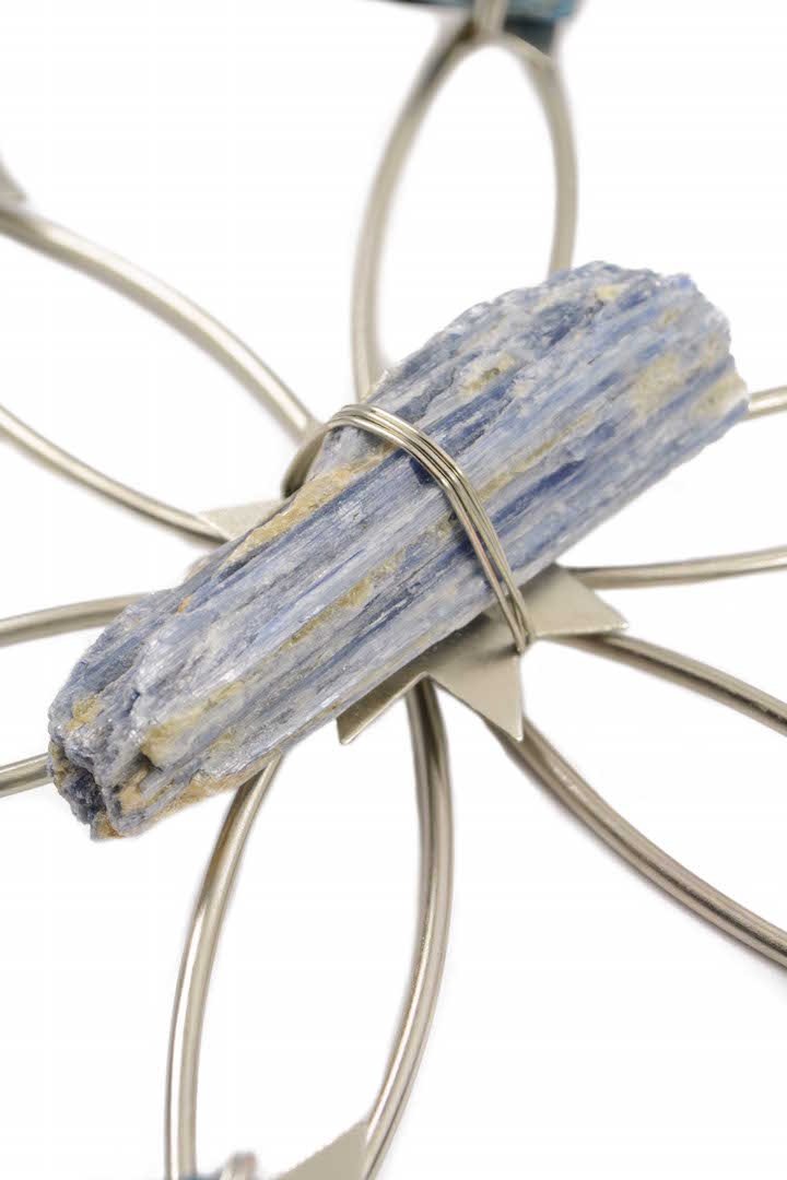 Tranquility Flower of Life Crystal Grid - Silver Blue Ombre - Large