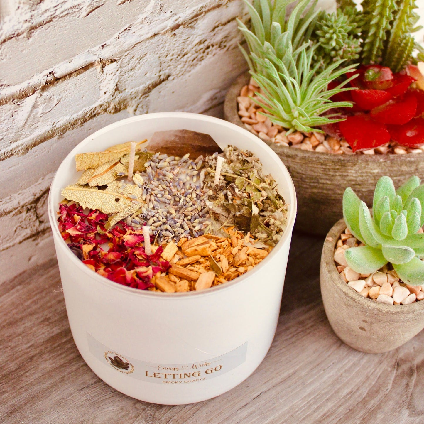 Letting Go - White Crystal Candle