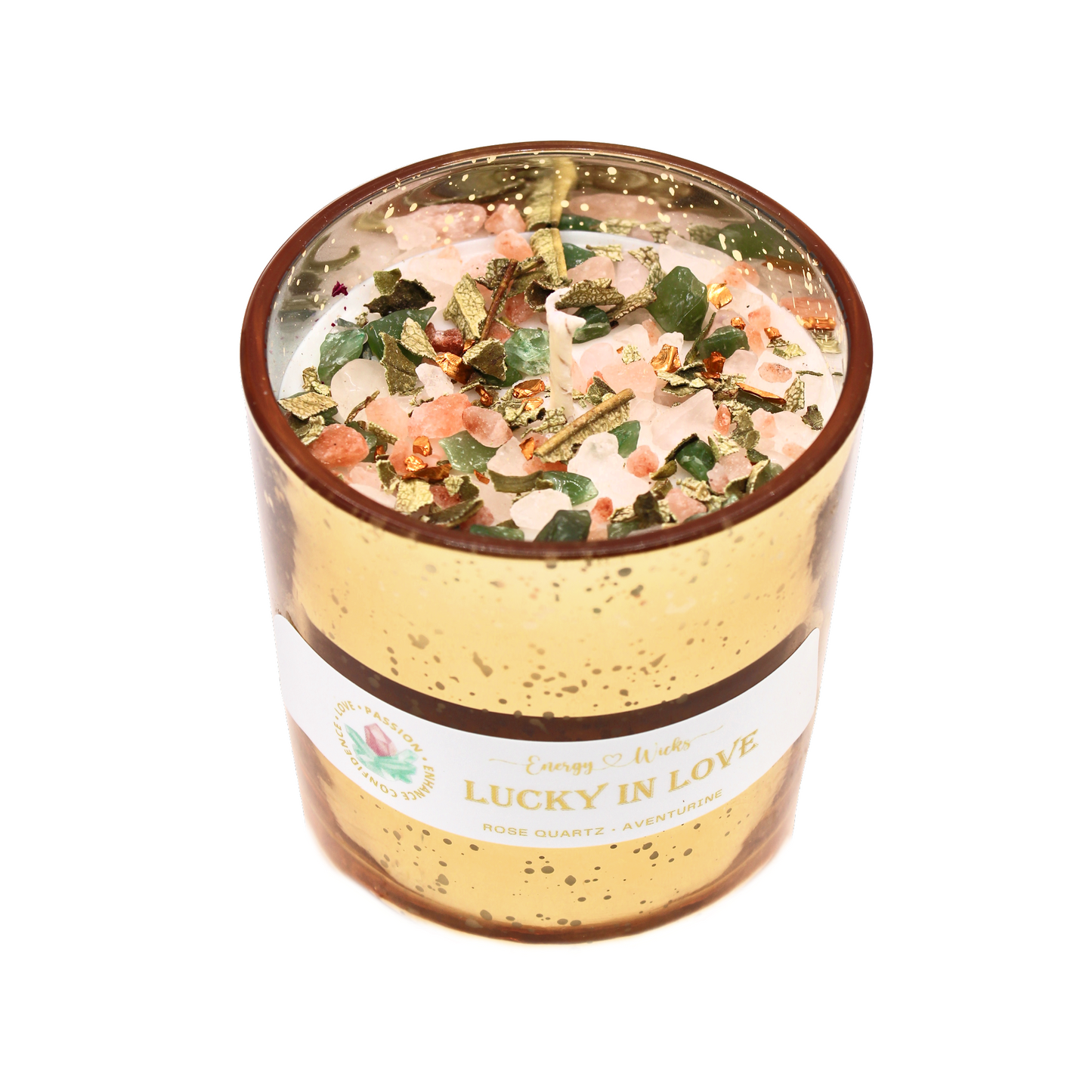 Lucky In Love - Gold Crystal Candle