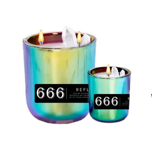 666 Angel Number Candle (Reflect)