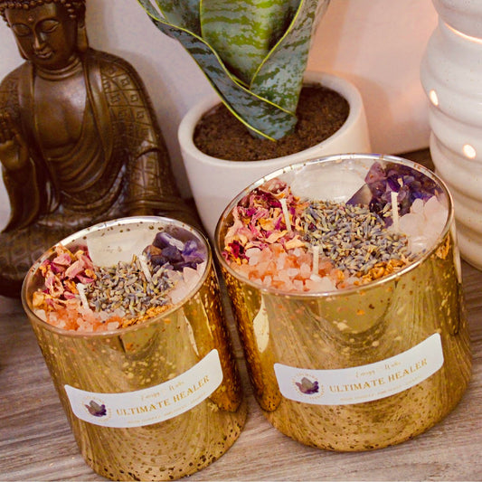 Ultimate Healer - Gold Crystal Candle