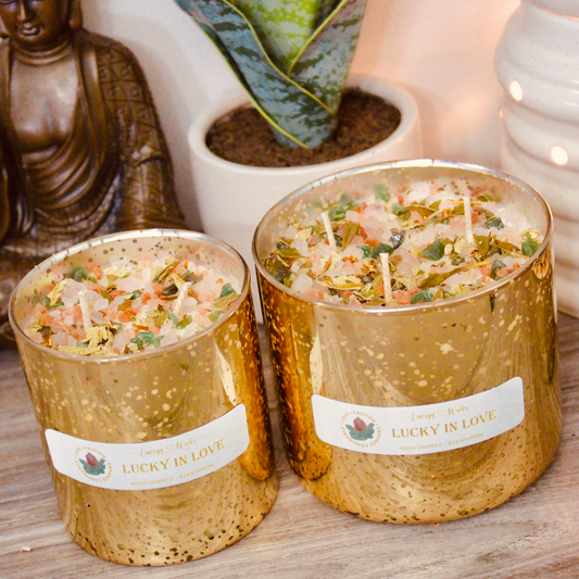 Lucky In Love - Gold Crystal Candle