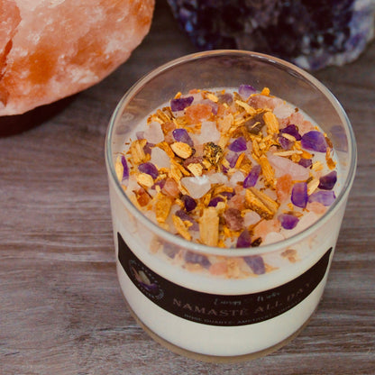 Namaste Crystal Candle