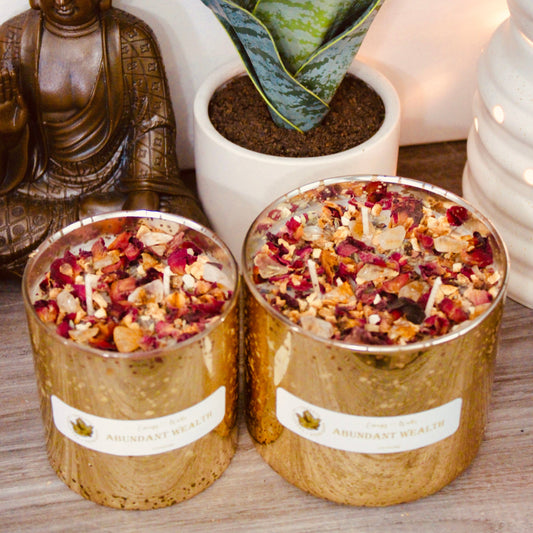 Wealth - Gold Crystal Candle