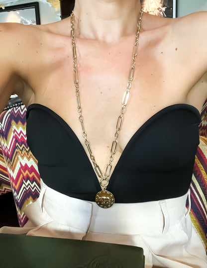 Zodiac Pendant with Large Modified Figaro Chain Necklace