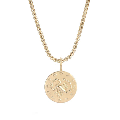 Zodiac Pendant with Thin Box Chain Necklace