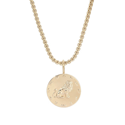 Zodiac Pendant with Thin Box Chain Necklace