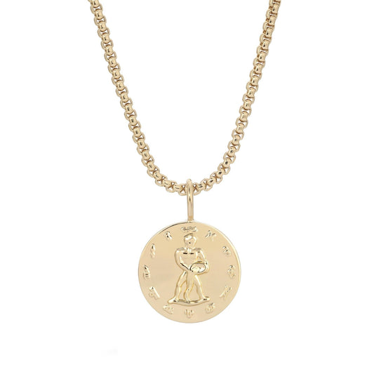 Zodiac Pendant with Thin Box Chain Necklace