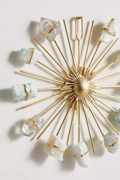 Dreamy Beach House Aesthetic Crystal Grid - Aura Quartz, Blue Calcite, Aquamarine, Amazonite