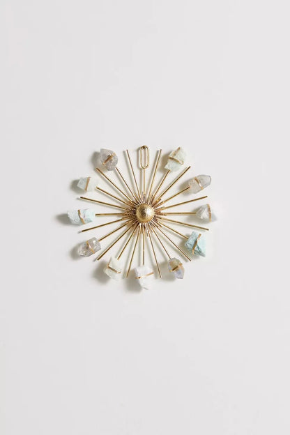 Dreamy Beach House Aesthetic Crystal Grid - Aura Quartz, Blue Calcite, Aquamarine, Amazonite