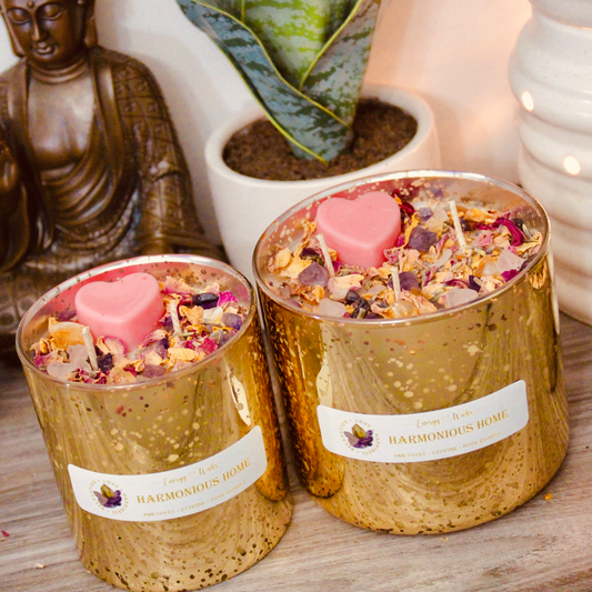 Harmonious Home - Gold Crystal Candle