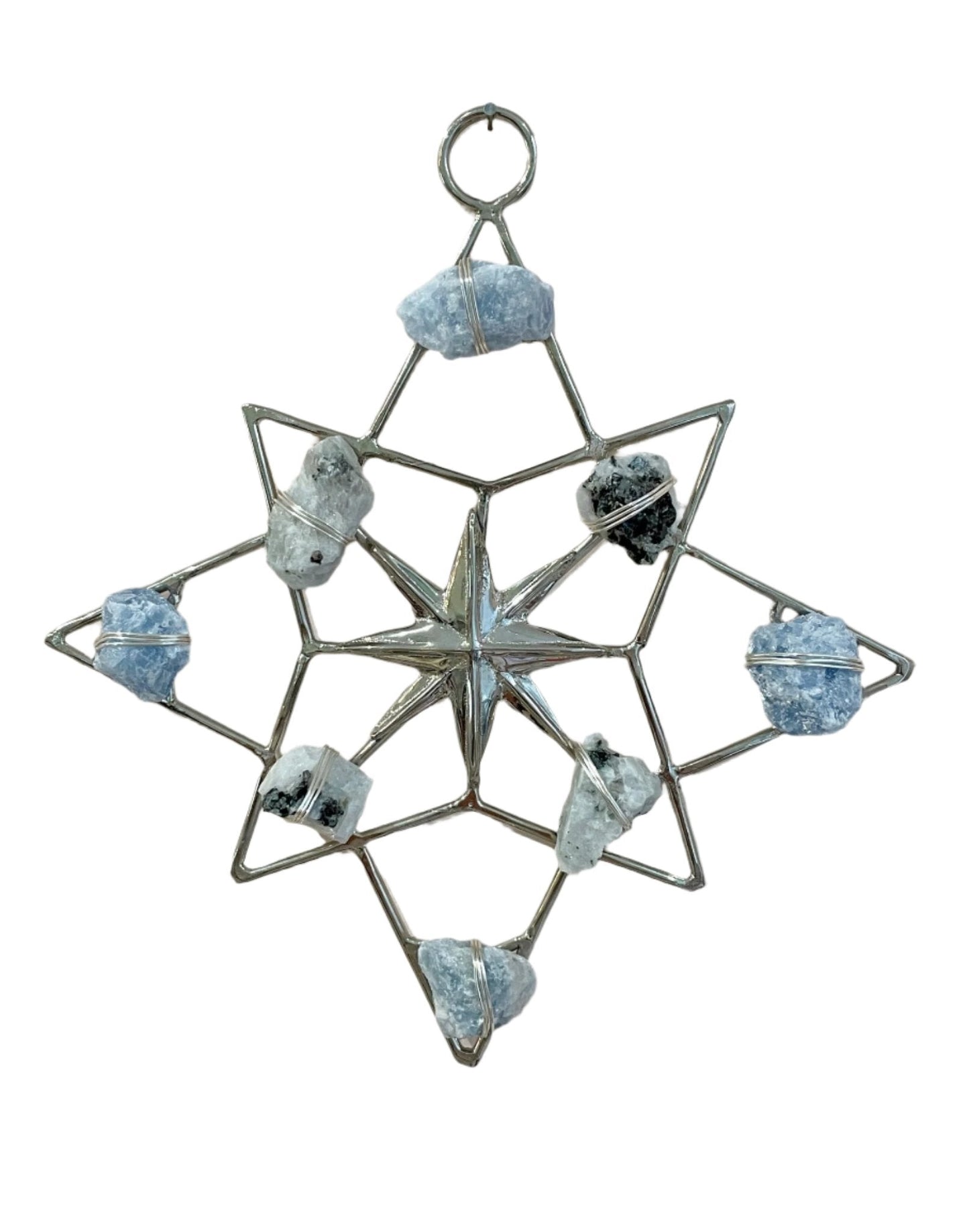 North Star Healing Crystal Grid - Moonstone, Blue Calcite