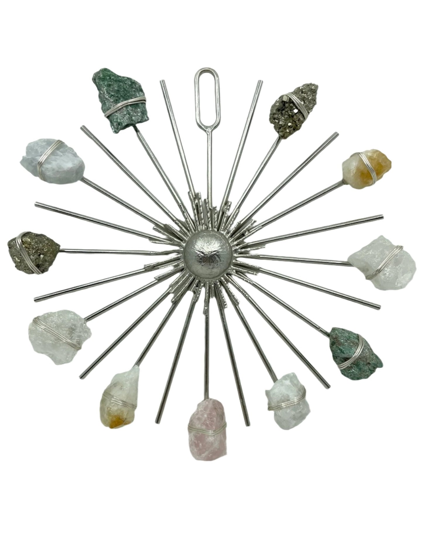 Rainbow Sunburst Healing Crystal Grid